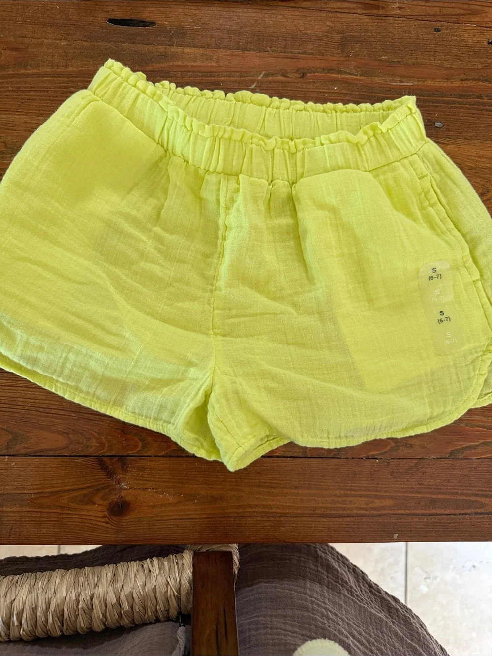 GAP Pale Yellow Elastic-Waist Kids Shorts